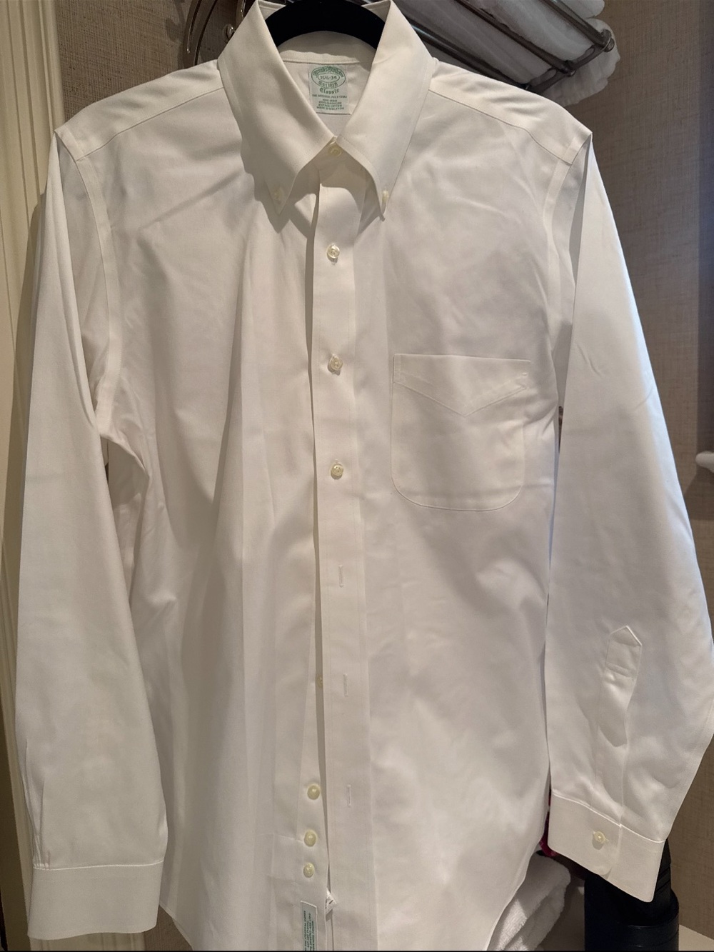Classic White Button-Front Dress Shirt